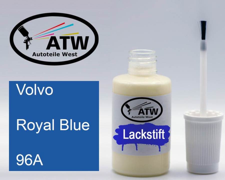 Volvo, Royal Blue, 96A: 20ml Lackstift, von ATW Autoteile West.